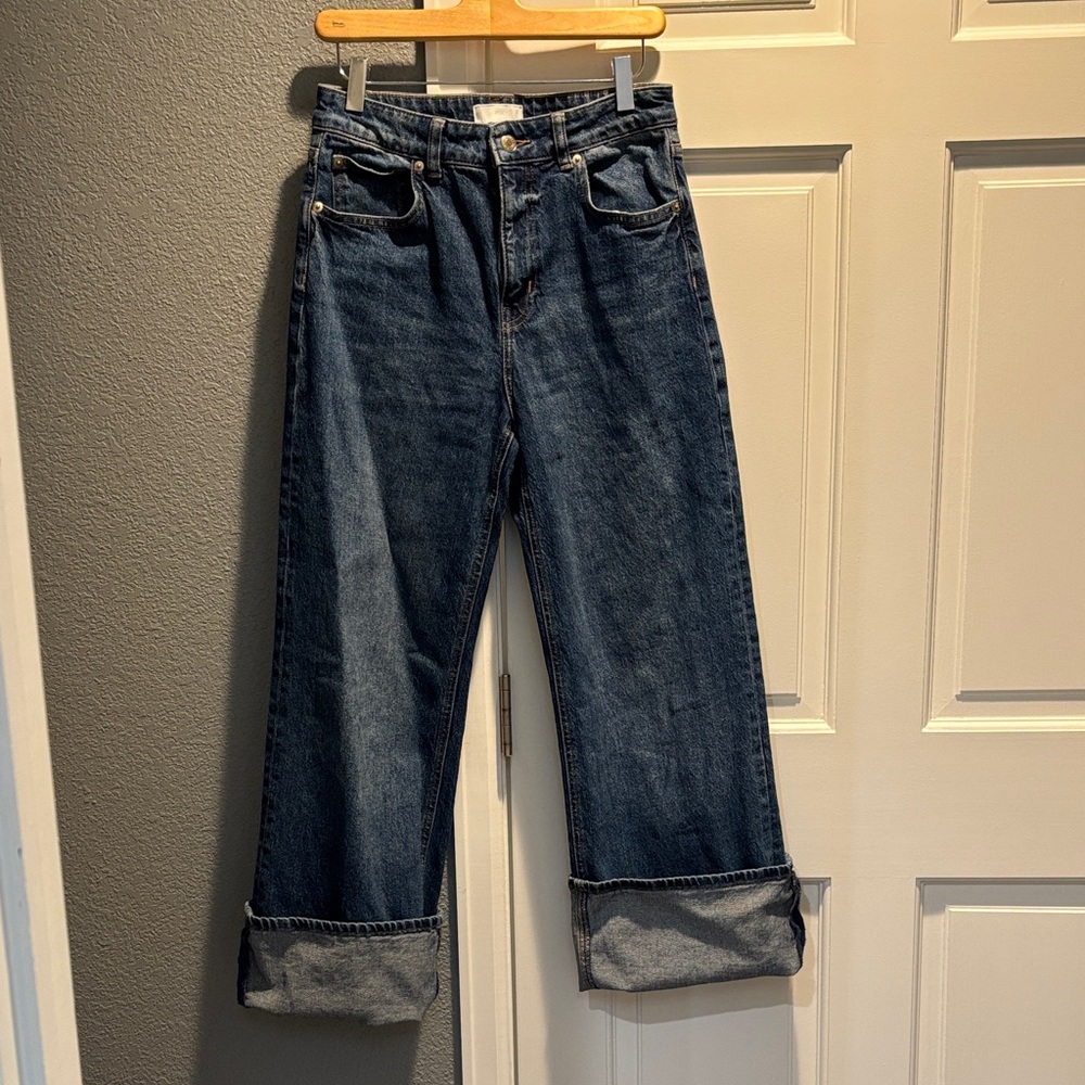 H&M Dark Blue Wide Leg Jeans